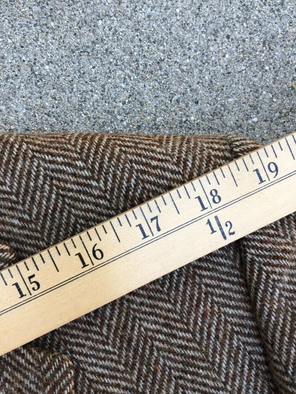 Vintage STAFFORD Herringbone Wool Blazer Jacket Men's 44R Brown Button Coat
